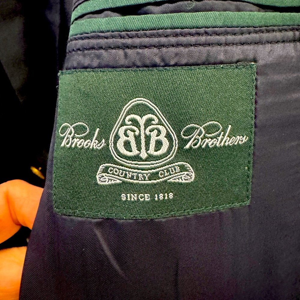 Brooks Brothers Country Club Italian Navy Sports Coat 39R